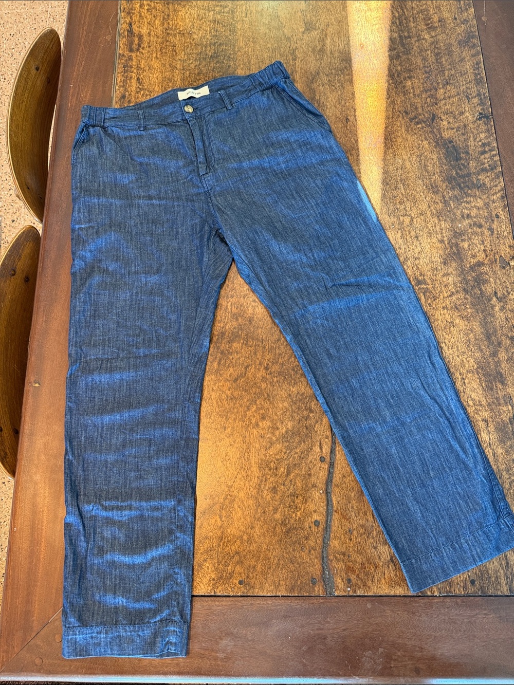 Men's Kestin Inverness Trouser in Dark Navy Cotton Twill Size Large